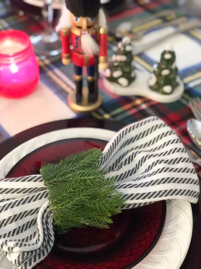 Nutcracker Inspired Holiday Tablescape Idea and DIY napkin holders