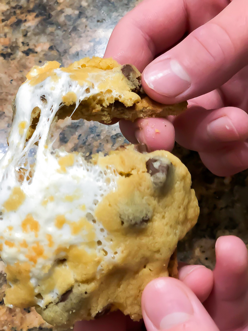 Baked s'more chocolate chip cookie 