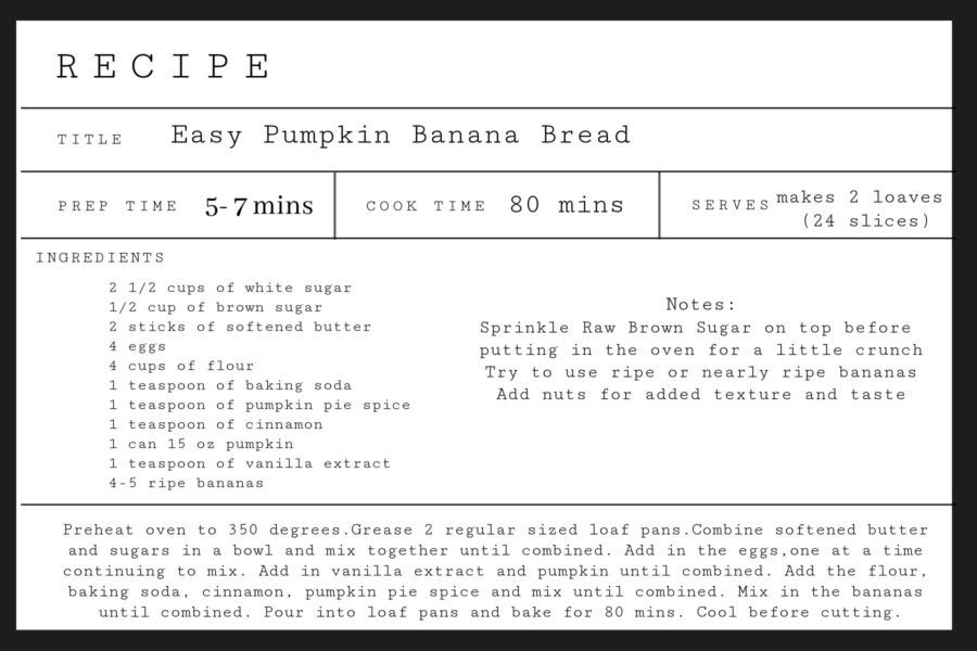 Easy Pumpkin Banana Bread Recipe