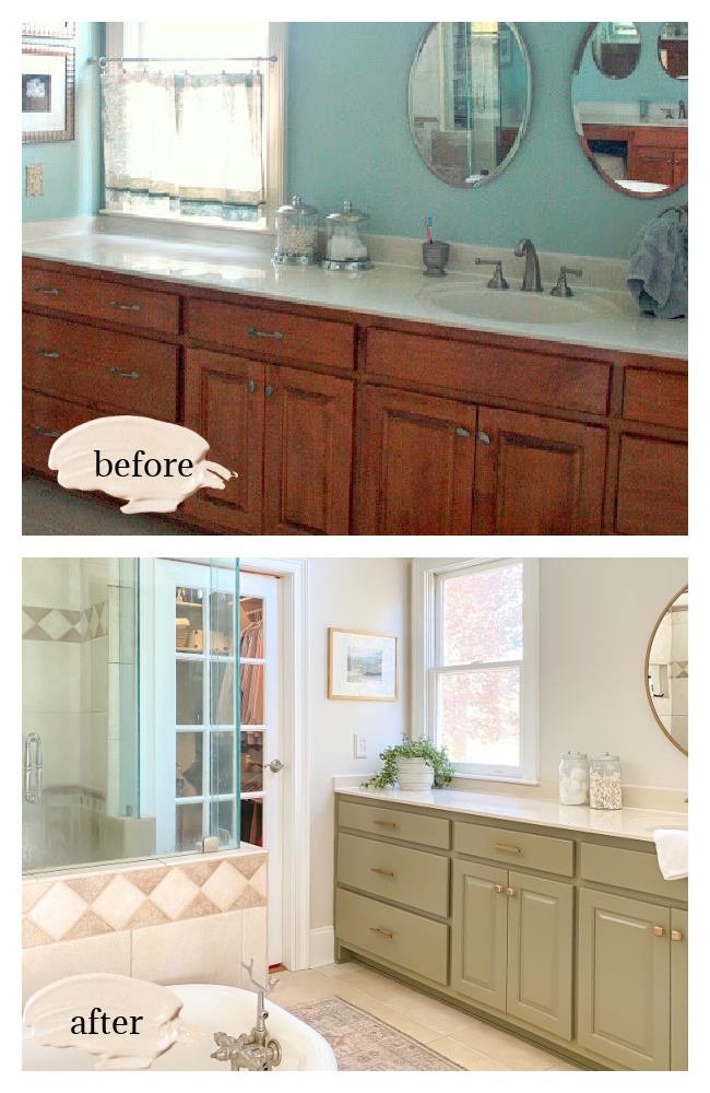 before and after master bath