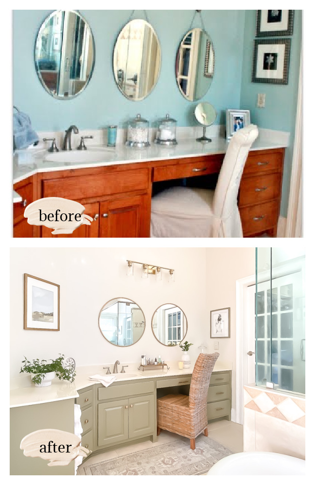 before and after master bath