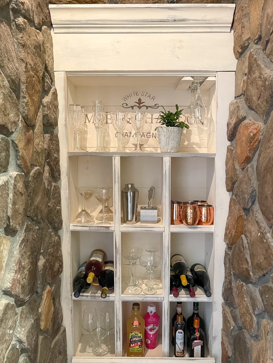 Built in wine cabinet.