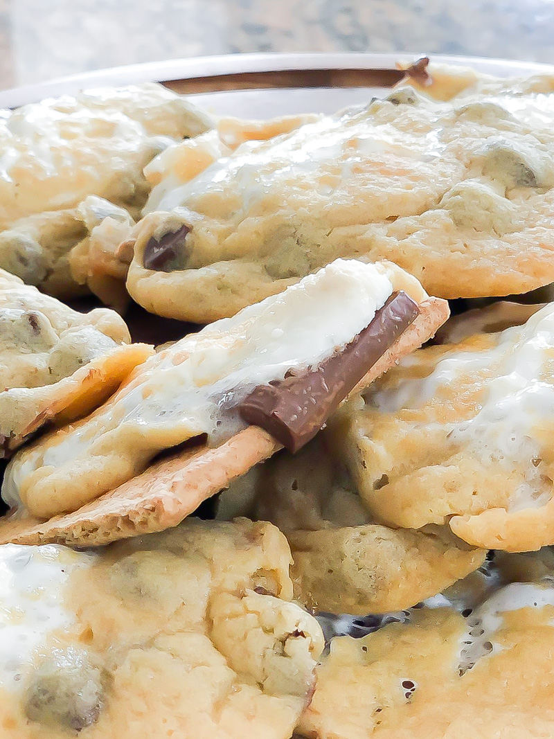 plated baked s'more cookies