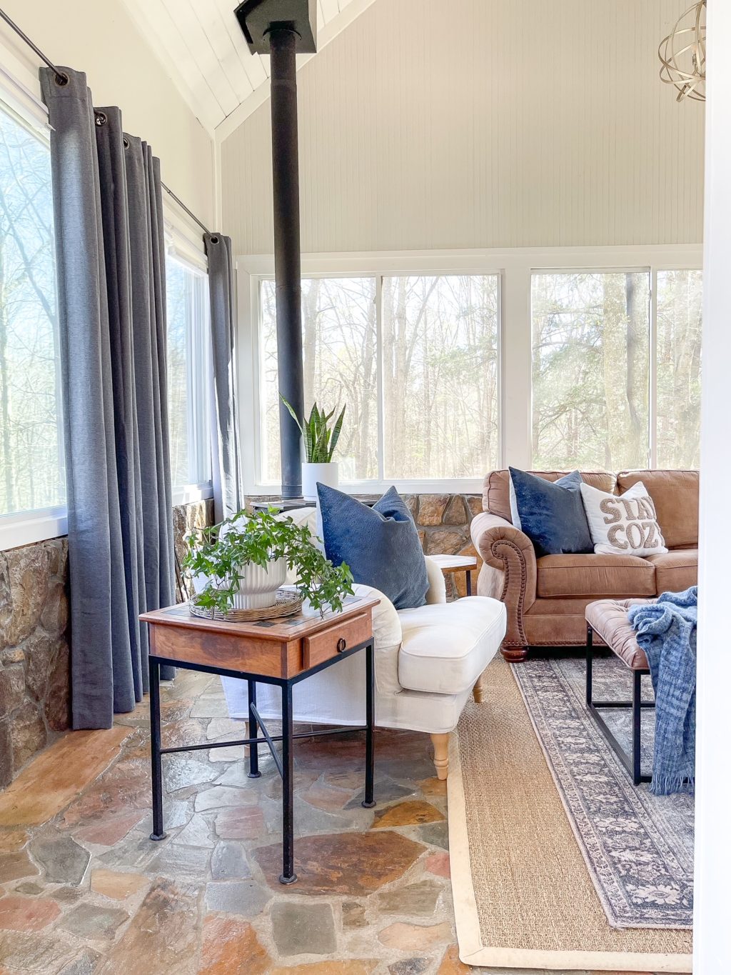 sitting room with windows