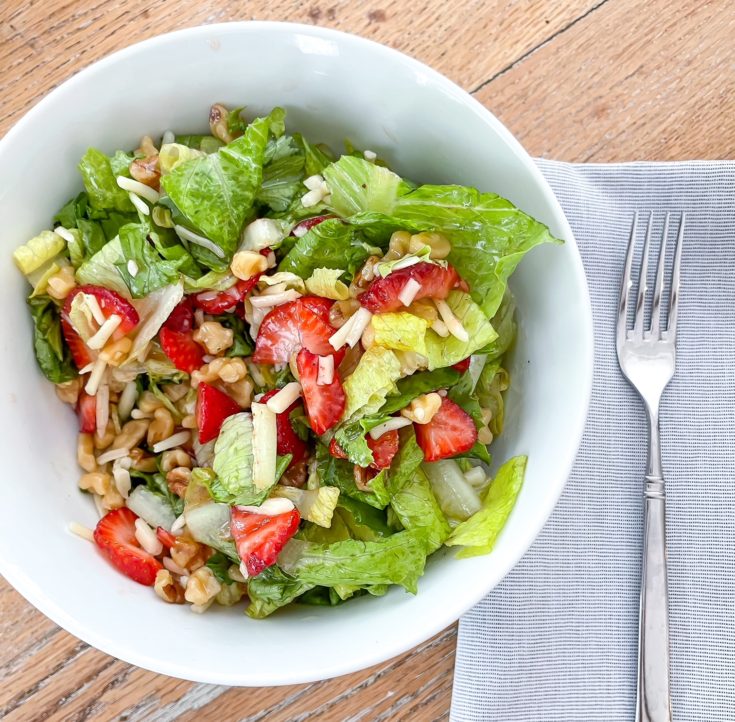 white bowl with salad