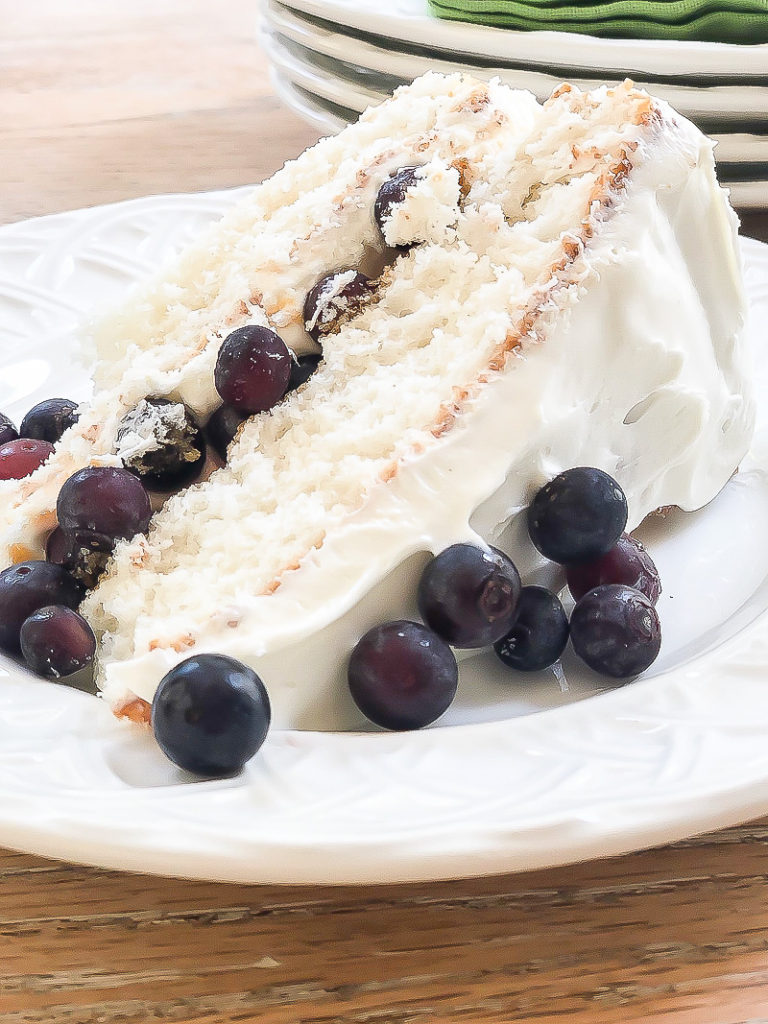 My favorite vanilla cakes using fruit filling and fresh fruit