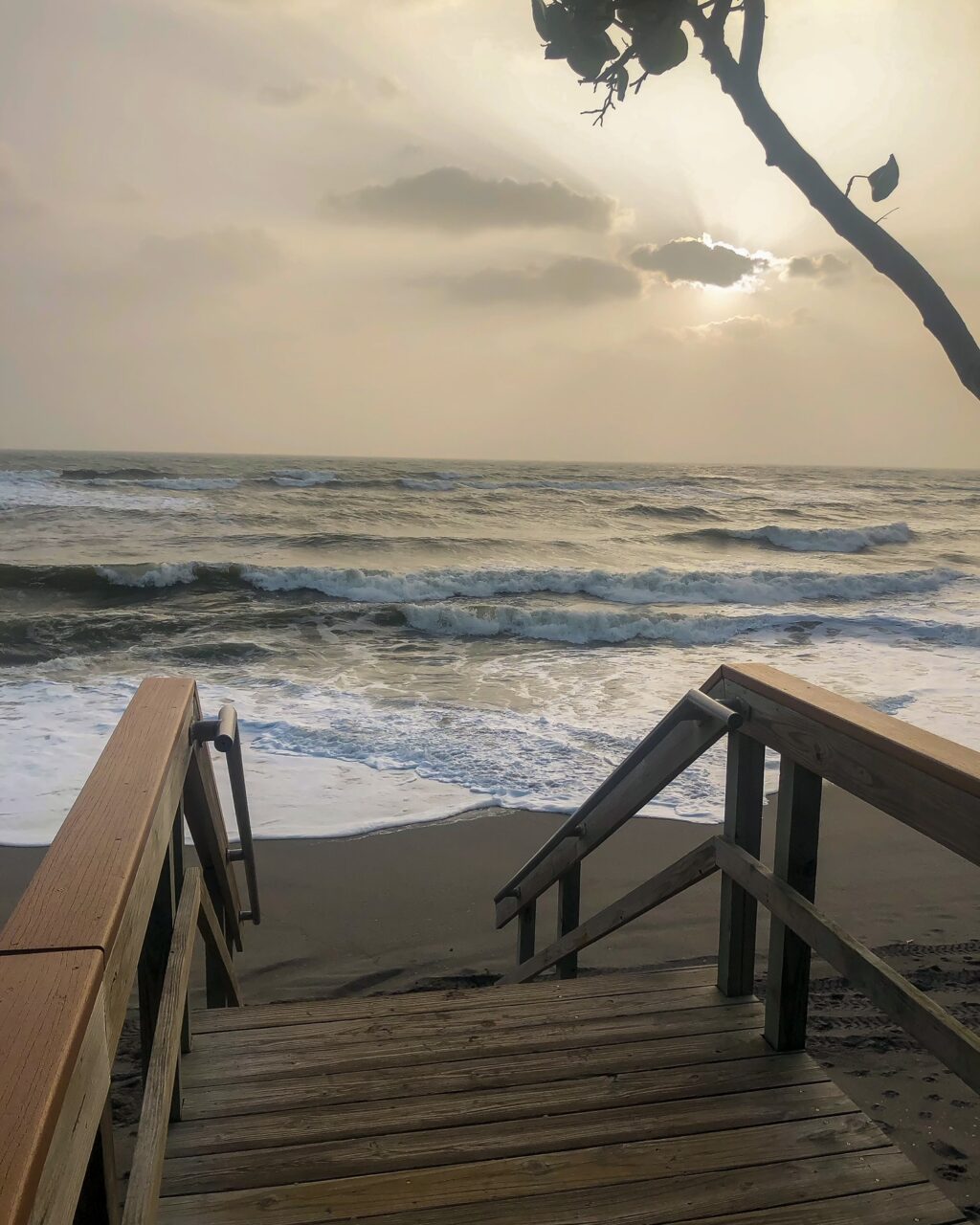 stairway to the ocean water