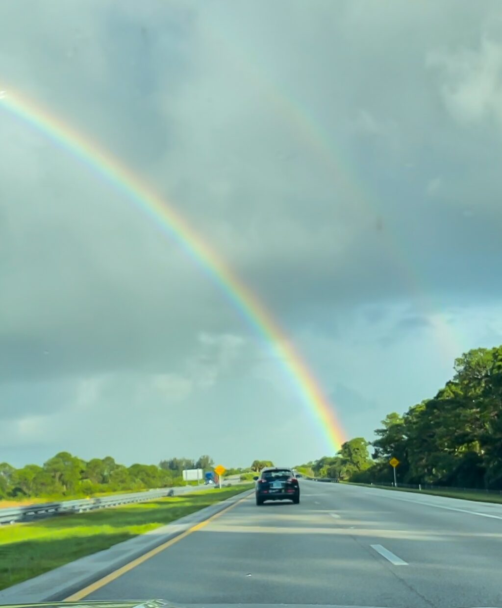 double rainbow in the sky