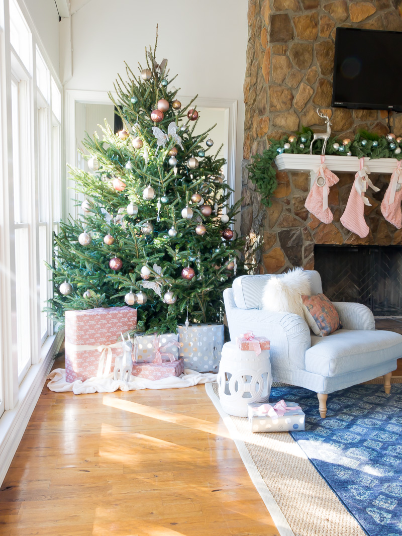 Blush and silver christmas tree