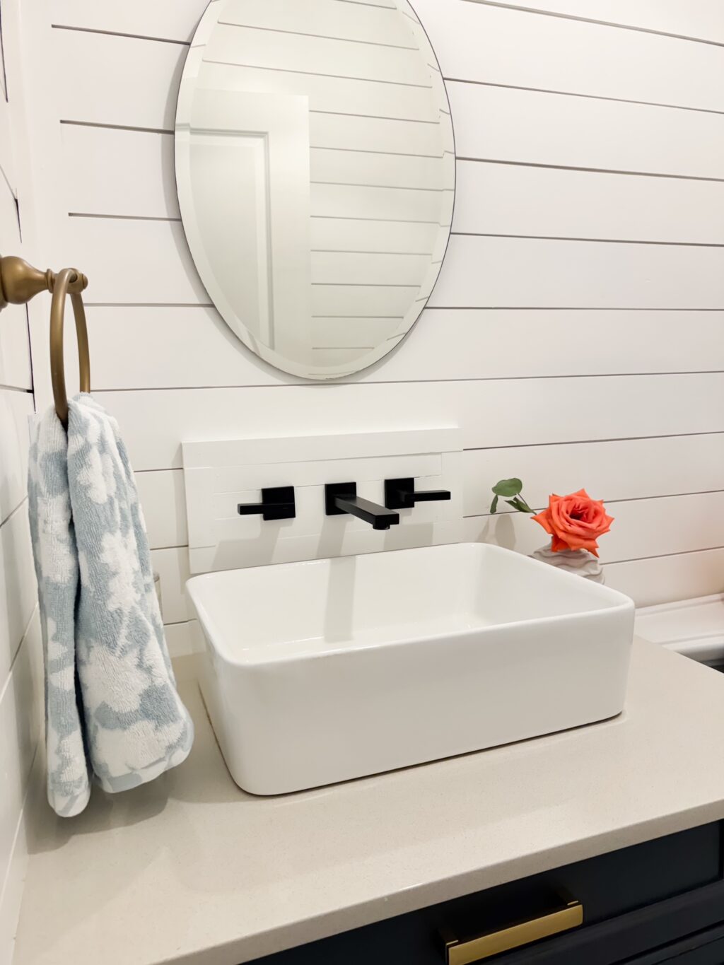 Faux panel on shiplap