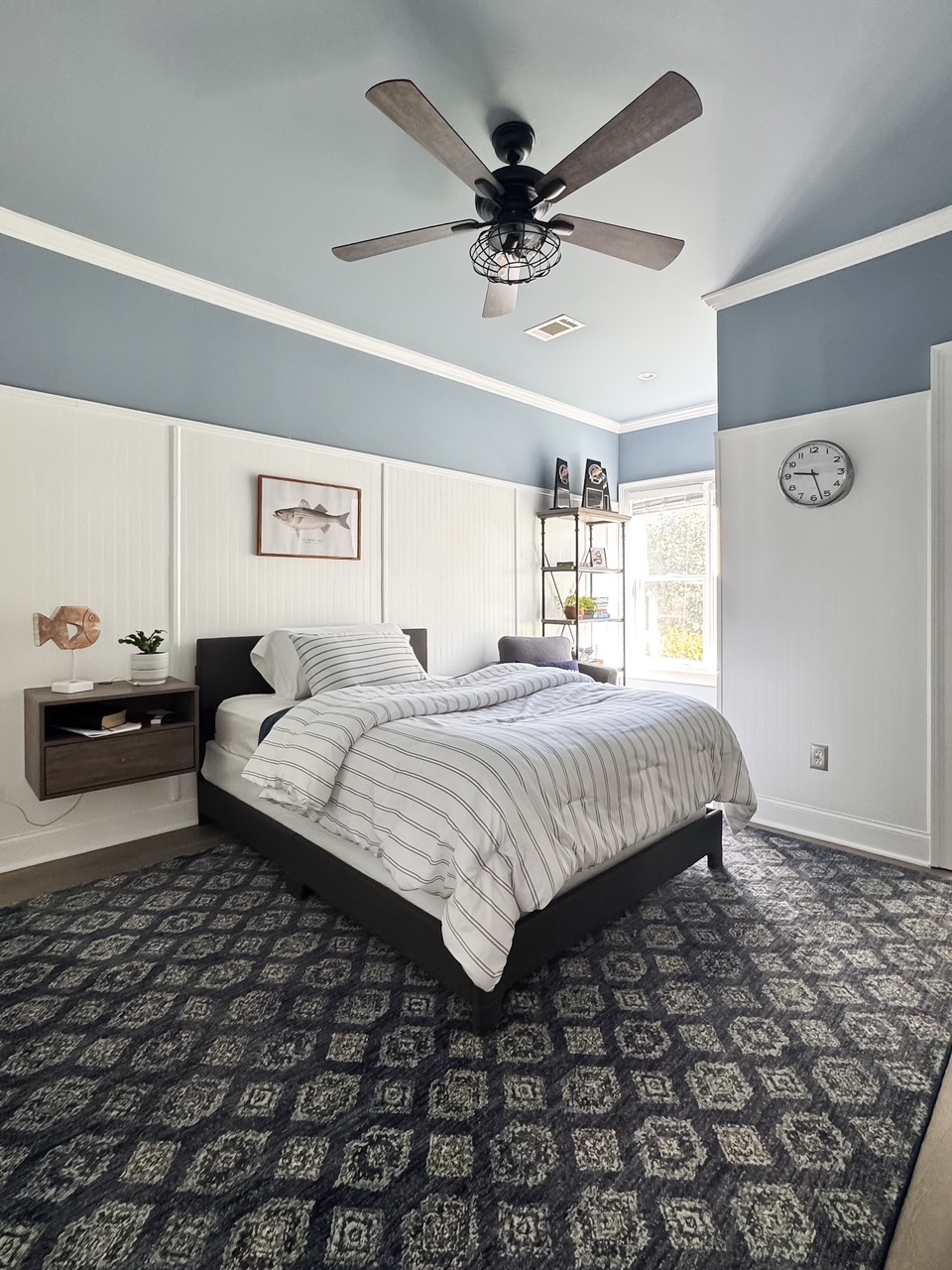 boys bedroom painted in quick silver from glidden