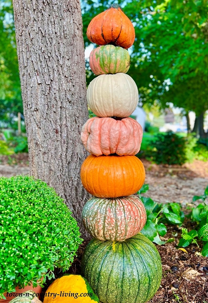 outdoor pumpkin tower