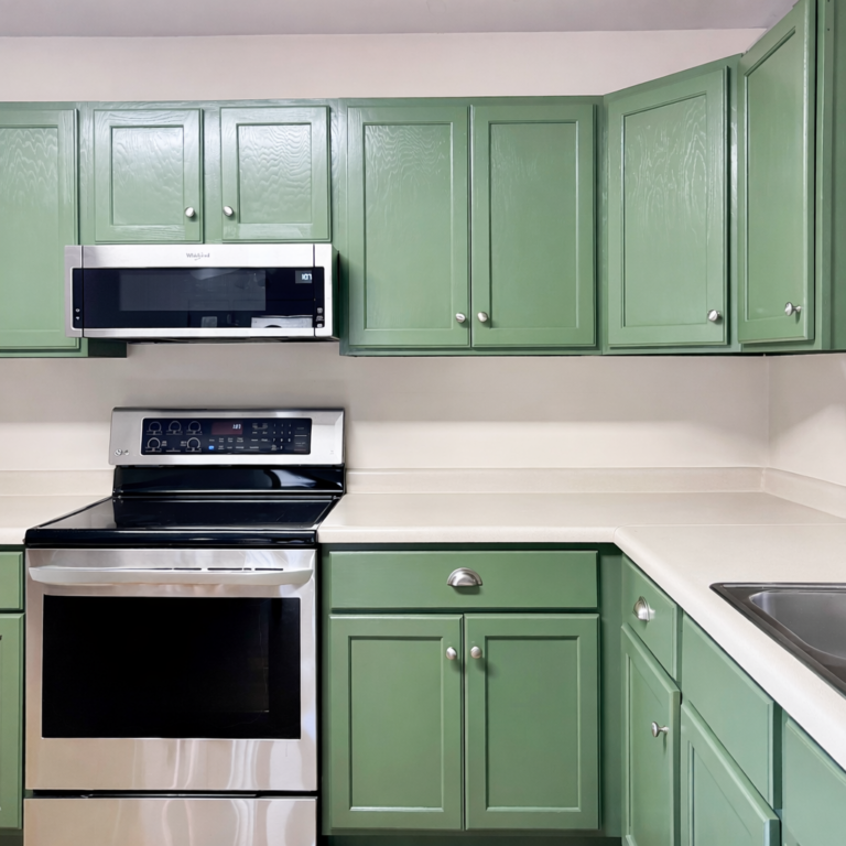 Kitchen Cabinet Transformation With Behr Herb Cornucopia