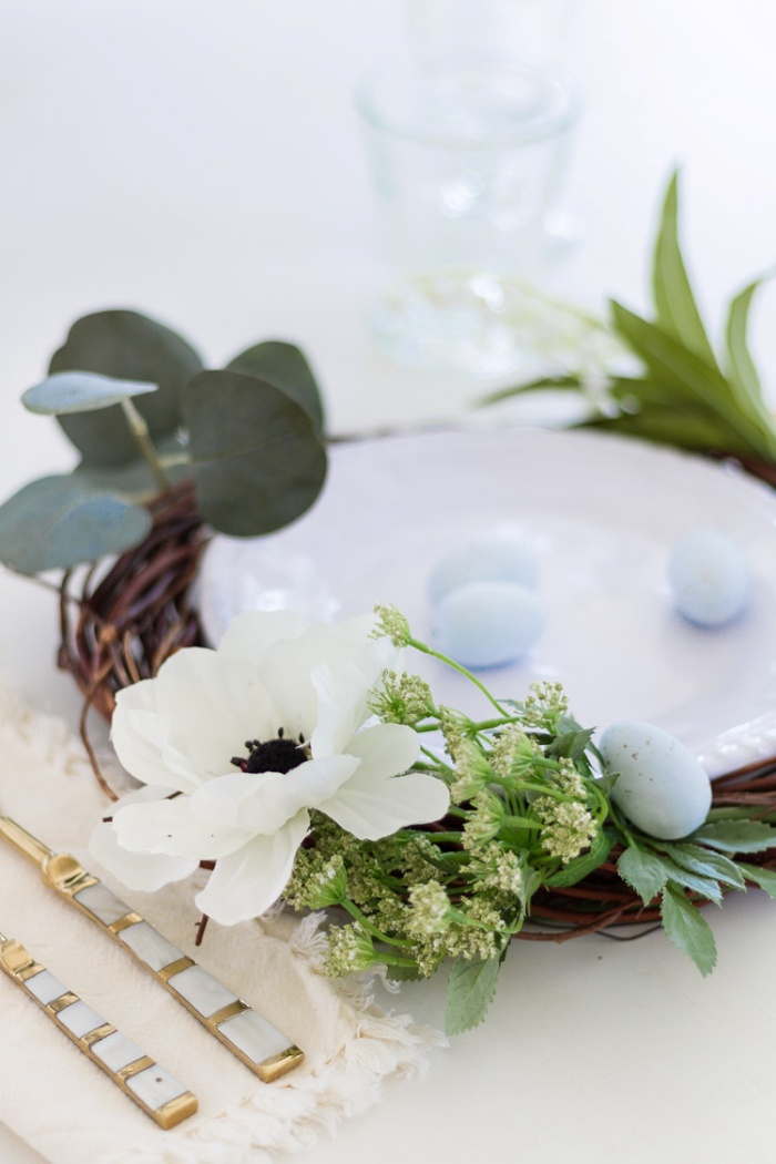 spring DIY floral wreath with soft pastel blooms