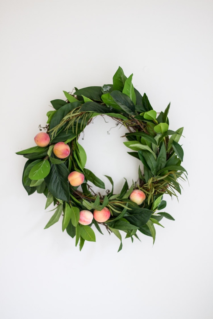 faux fruit wreath diy for spring door decor