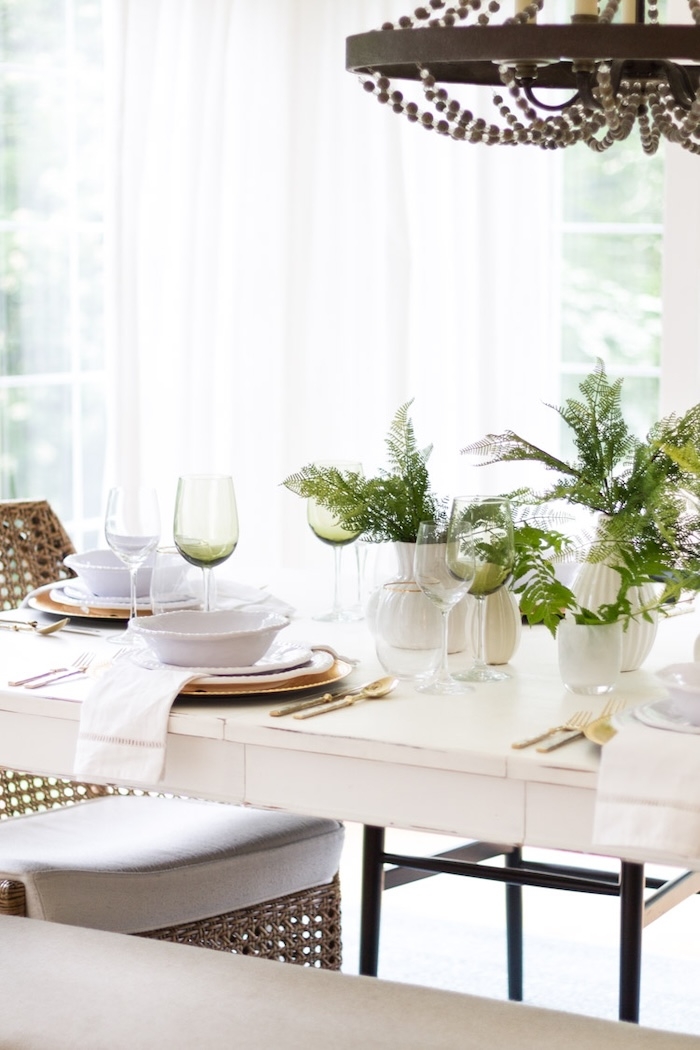 Green and gold summer tablescape inspiration