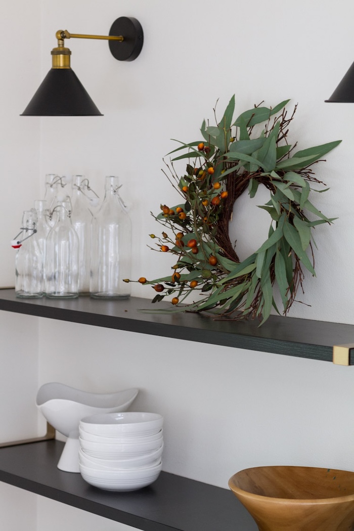 DIY eucalyptus and berry fall wreath