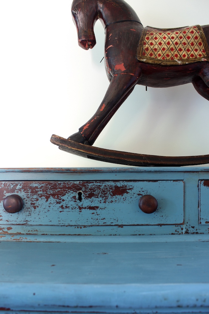 Blue Empire dresser furniture makeover
