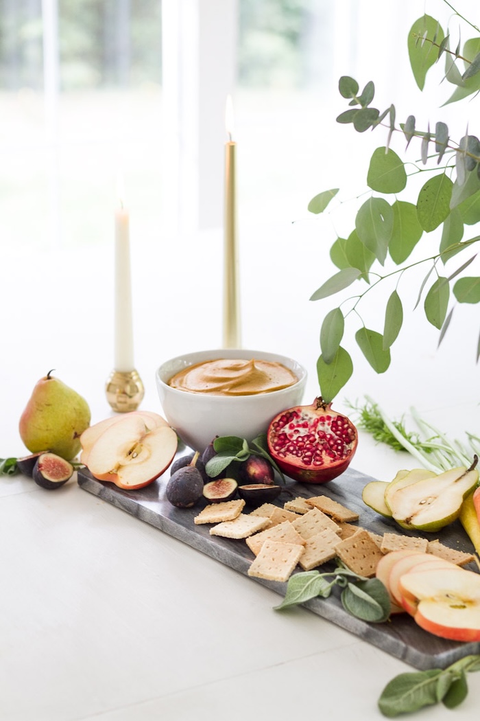pumpkin hummus dip for fall